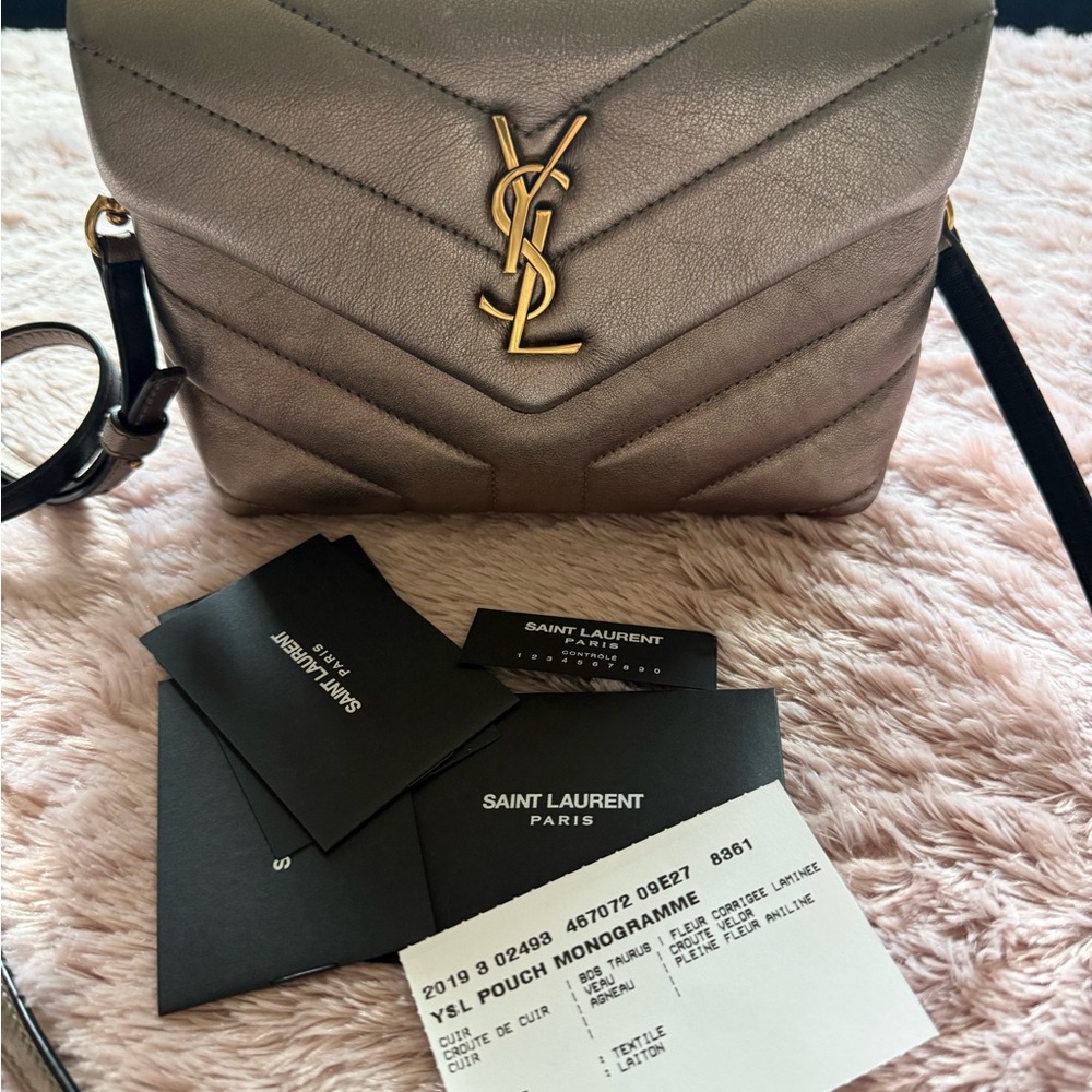 Yves Saint Laurent Gold-Tone Crossbody Bag - Picture 2 of 9